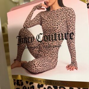 New viral Juicy Couture cheetah Leopard Print Top and Legging Set size X-Large